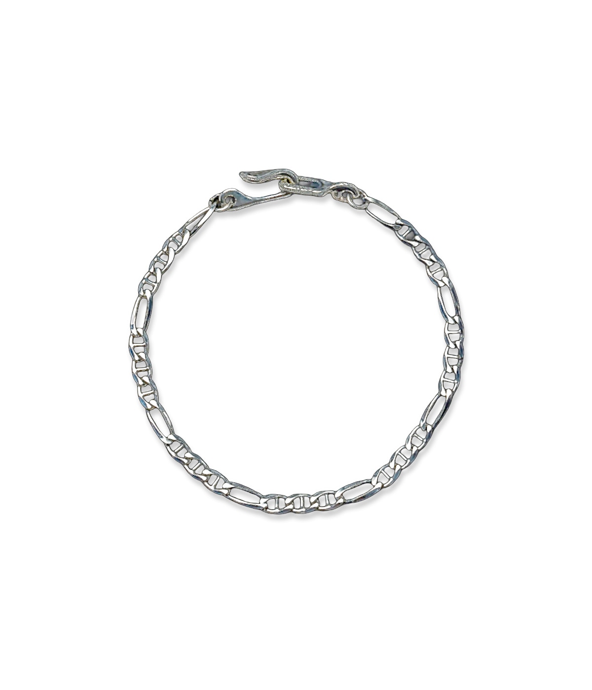 Stud Link Figaro Chain Bracelet【SILVER950】