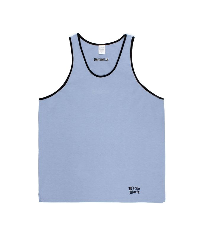 WASHED HEAVY WEIGHT RINGER TANK TOP【PURPLE】