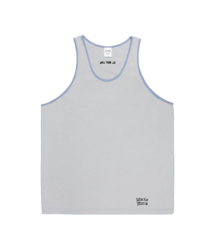 WASHED HEAVY WEIGHT RINGER TANK TOP【GRAY】