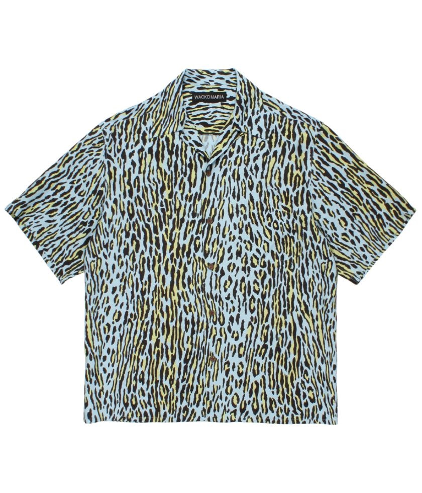 LEOPARD HAWAIIAN SHIRT (TYPE-4)【L-BLUE】
