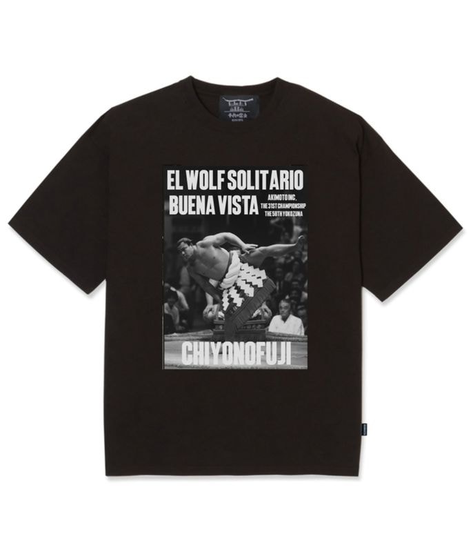 千代の富士×BUENA VISTA / El wolf solitario tee dos【BLACK】