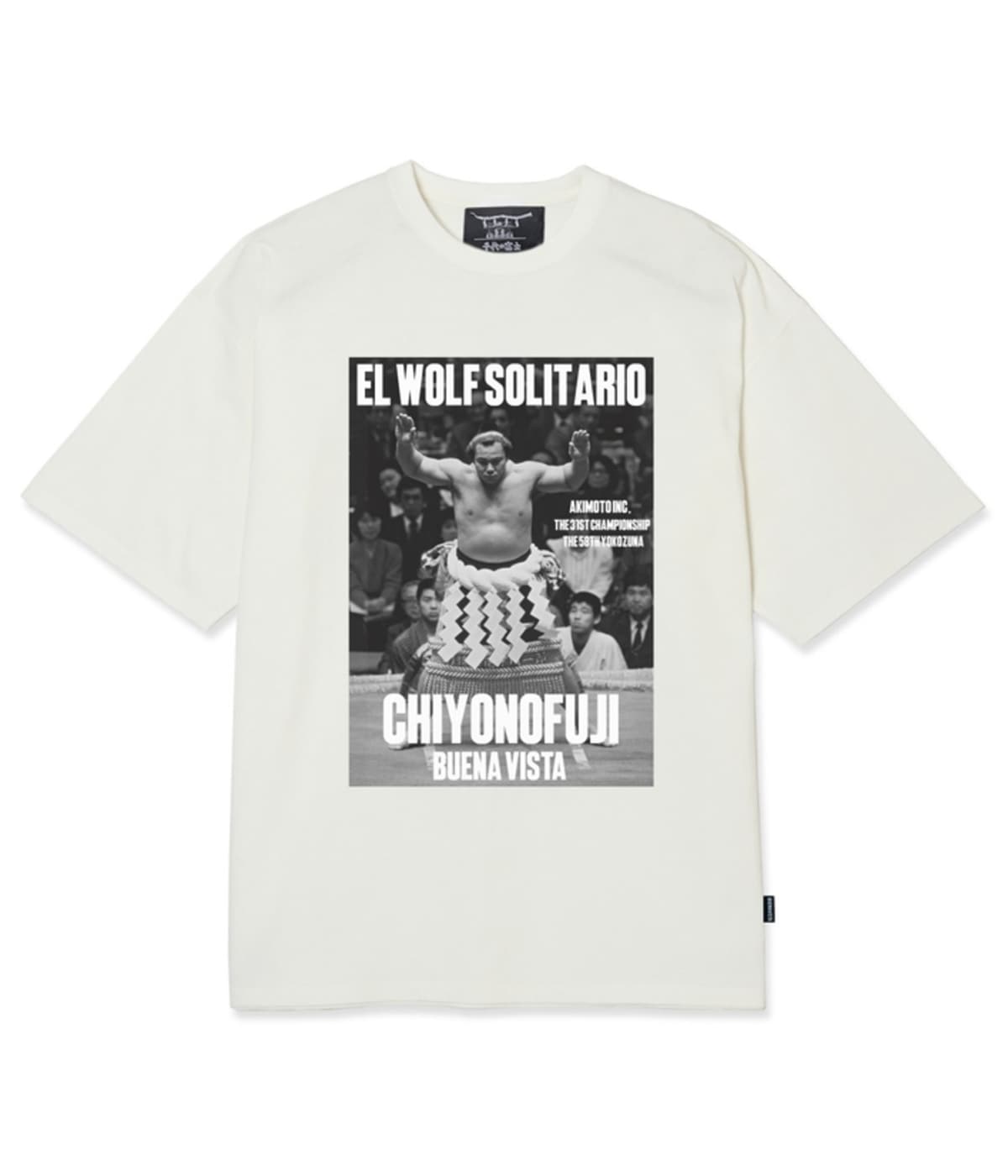 千代の富士×BUENA VISTA / El wolf solitario tee uno【WHITE】