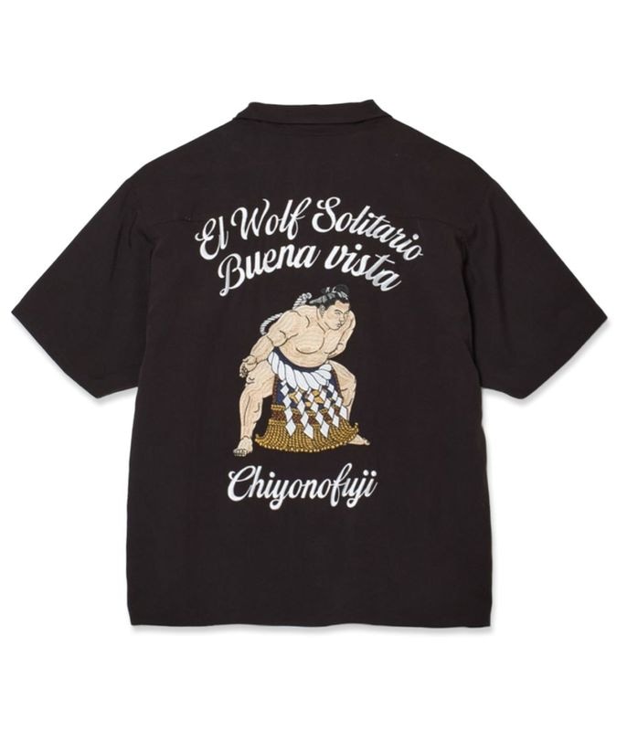 千代の富士×BUENA VISTA / El wolf solitario s/s shirt【BLACK】
