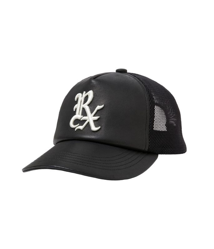 Sheep Leather 5 Panel Mesh Cap【BLACK】