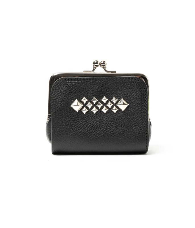 STUDS LEATHER INTERNAL FLEX FRAME TYPE MULTI WALLET【BLACK】