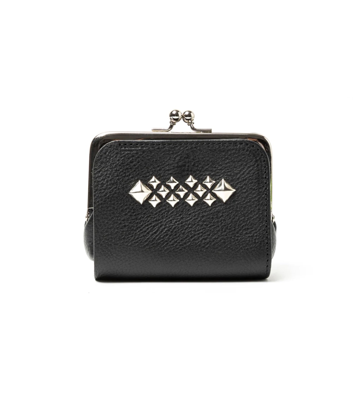 STUDS LEATHER INTERNAL FLEX FRAME TYPE MULTI WALLET【BLACK