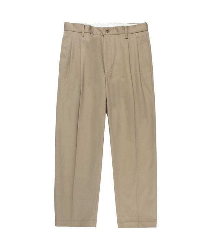 DOUBLE PLEATED CHINO TROUSERS【L-BEIGE】