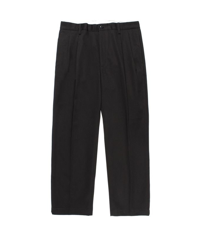 DOUBLE PLEATED CHINO TROUSERS【BLACK】