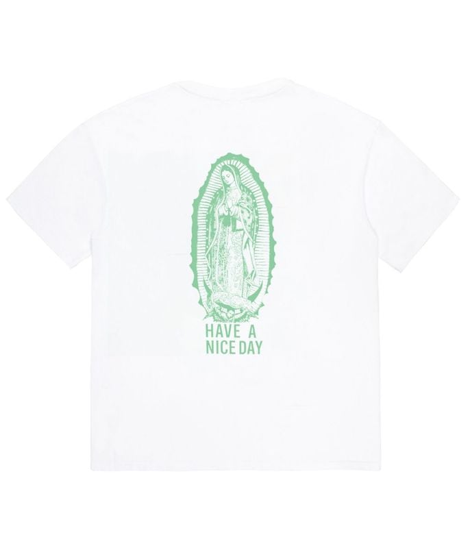 WASHED HEAVY WEIGHT T-SHIRT (TYPE-2)【WHITE-GREEN】