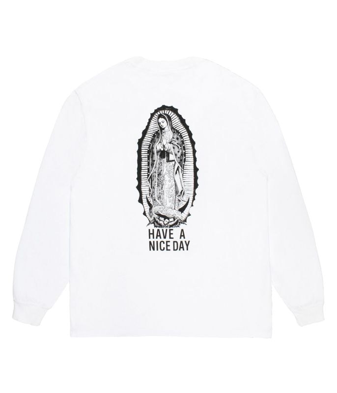 WASHED HEAVY WEIGHT LONG SLEEVE T-SHIRT (TYPE-1)【WHITE-BLACK】