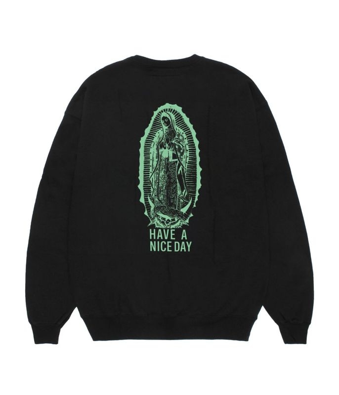 WASHED HEAVY WEIGHT SWEAT SHIRT (TYPE-3)【BLACK-GREEN】