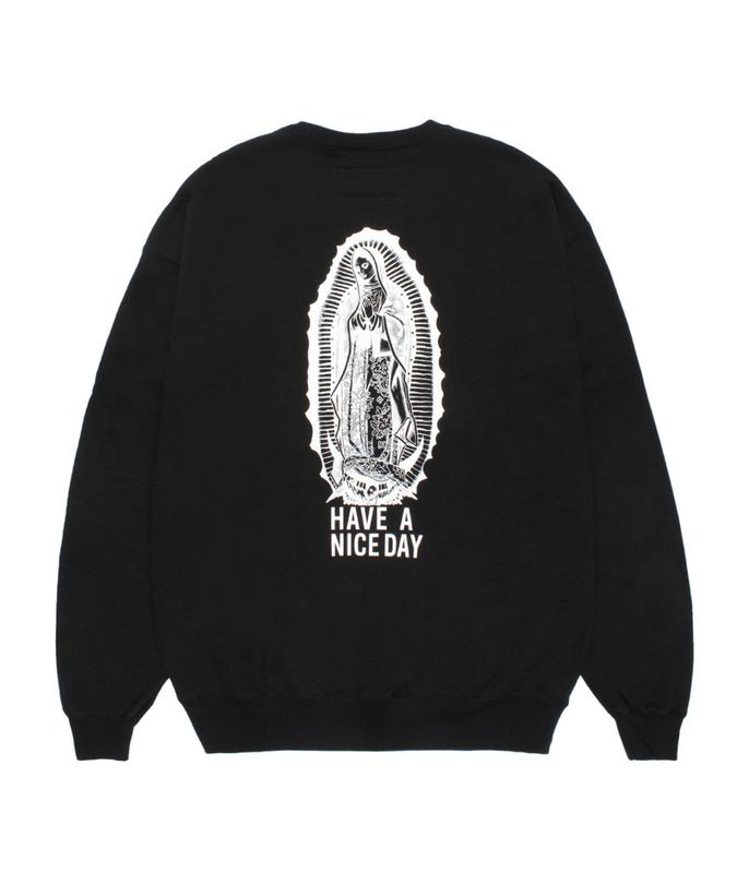 WASHED HEAVY WEIGHT SWEAT SHIRT (TYPE-2)【BLACK-WHITE】