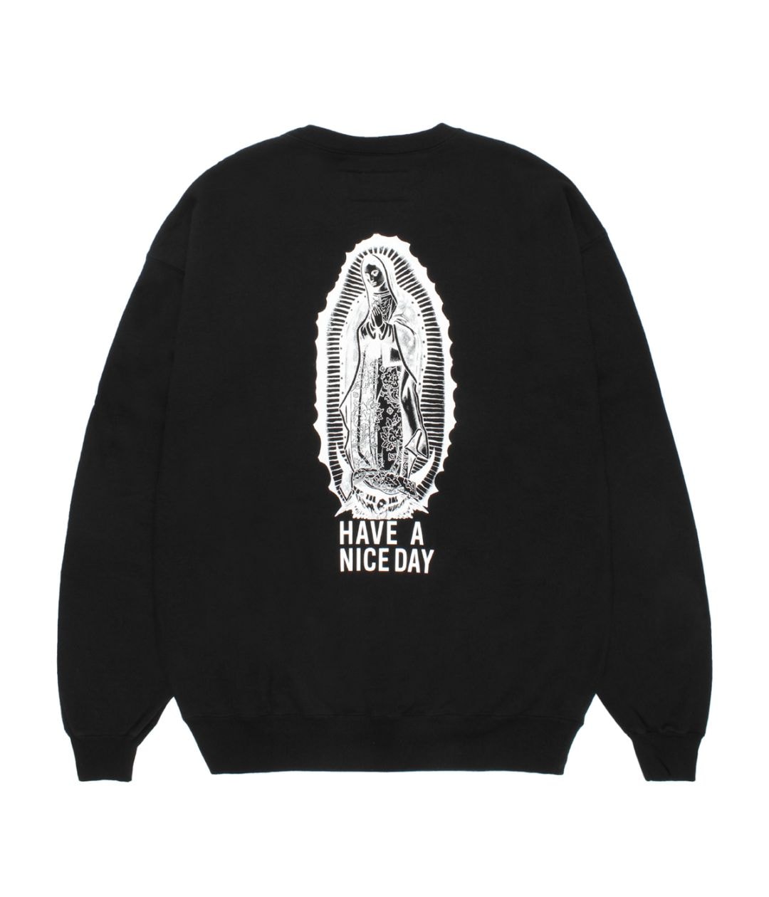 WASHED HEAVY WEIGHT SWEAT SHIRT (TYPE-2)【BLACK-WHITE】｜WACKO