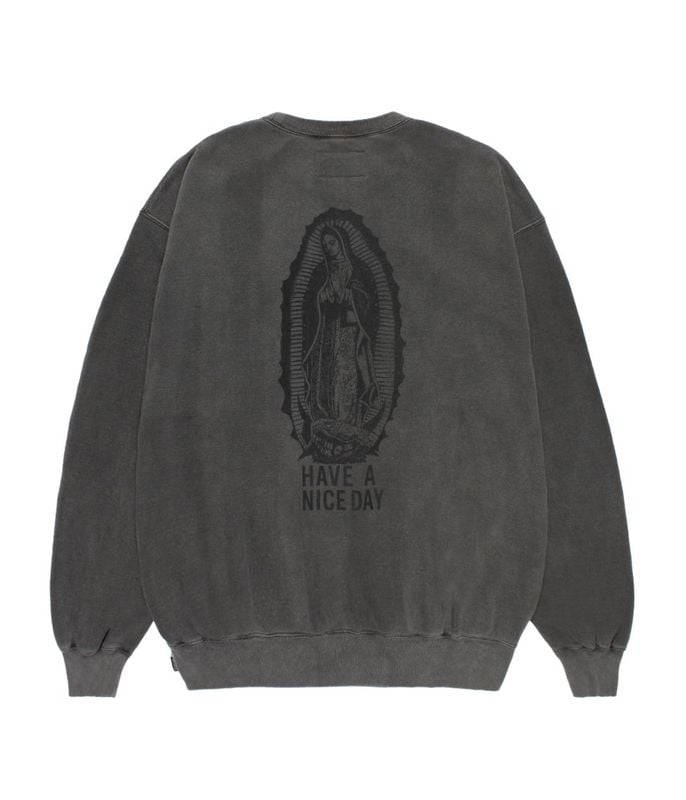 WASHED HEAVY WEIGHT SWEAT SHIRT (TYPE-2)【GRAY-BLACK】