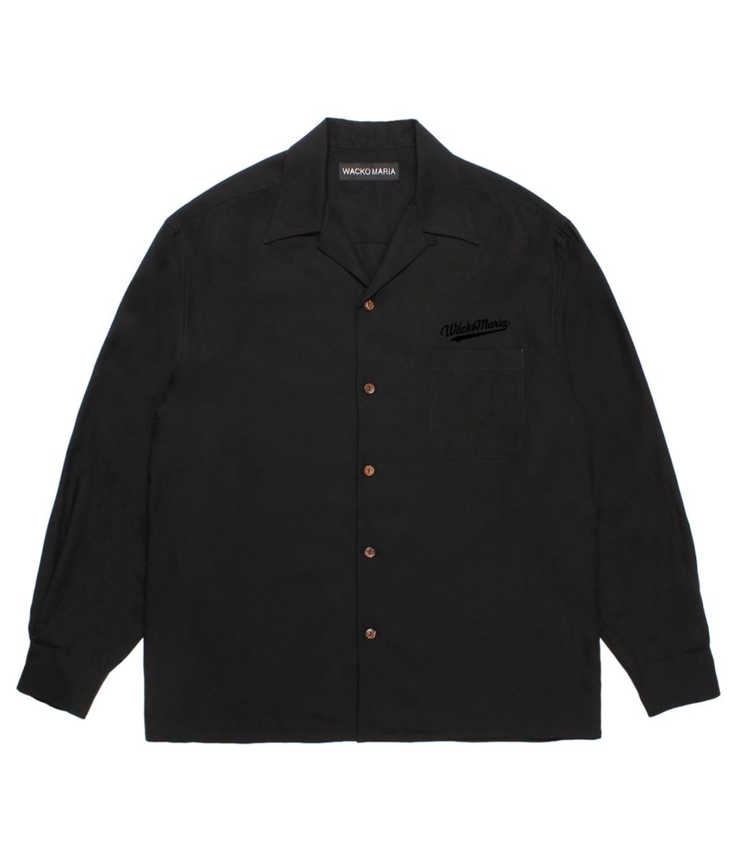 50'S OPEN COLLAR SHIRT (TYPE-2)【BLACK】｜WACKO MARIA｜MELTING POT