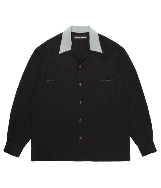 SWITCHING 50'S OPEN COLLAR SHIRT【GRAY】