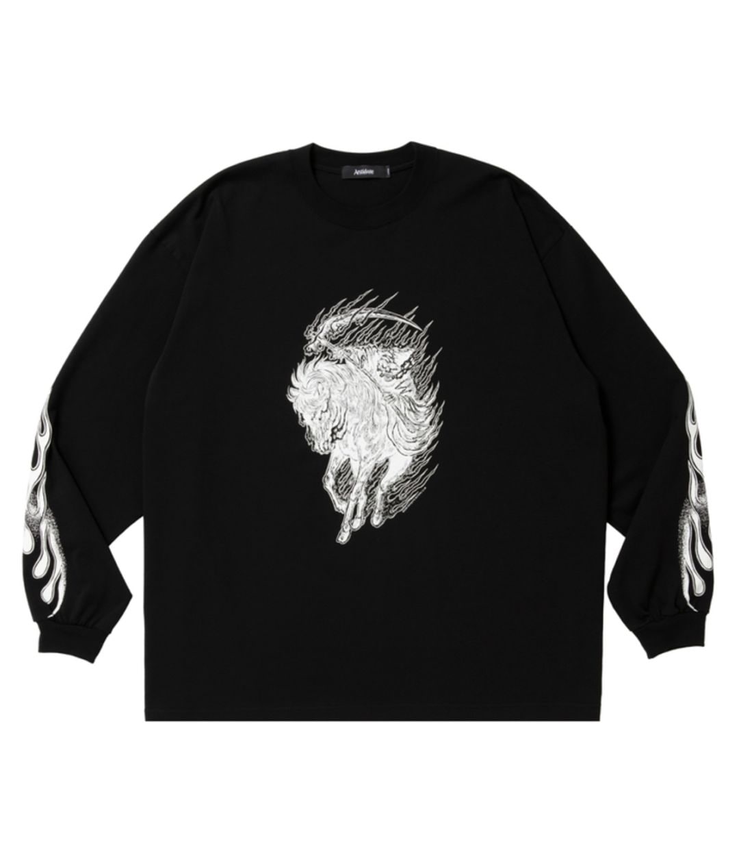 Pima Cotton L/S Tee (Reaper)【PURE BLACK】