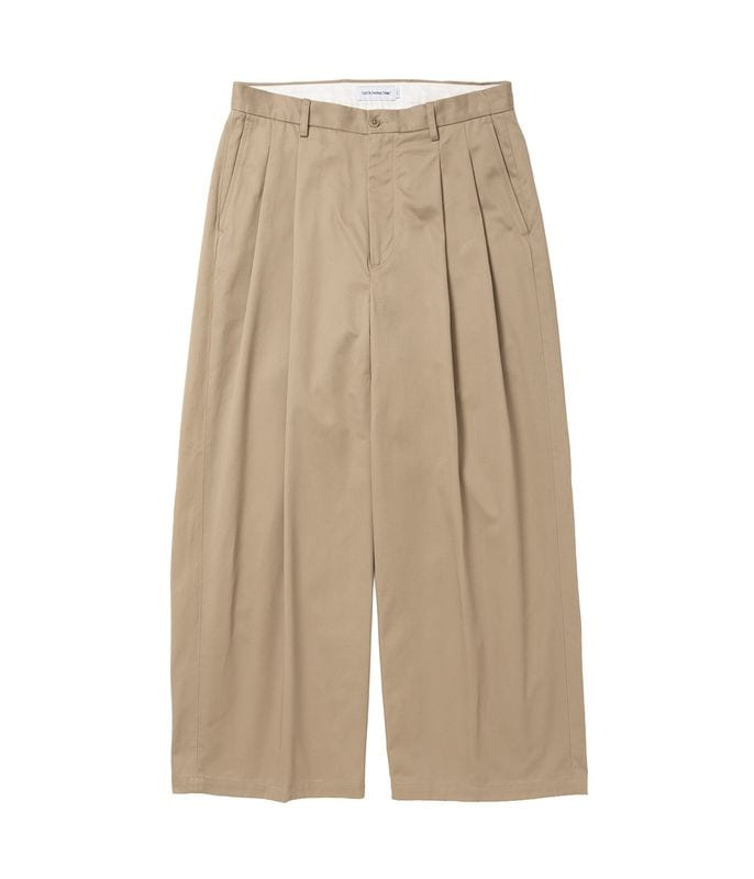 Cotton Twil 2 Tuck Trousers【BEIGE】
