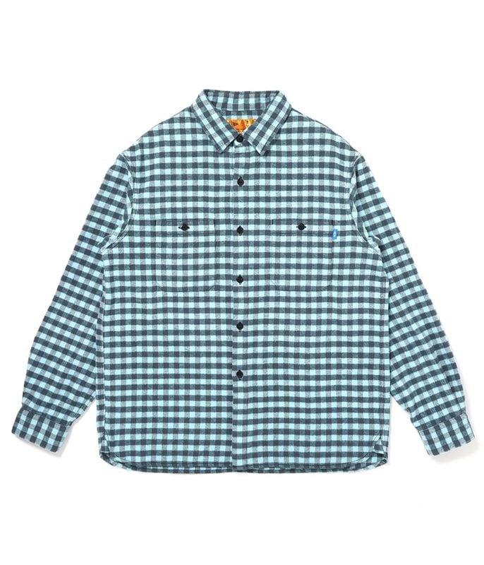 GINGHAM FLANNEL SHIRT【TURQUOISE】