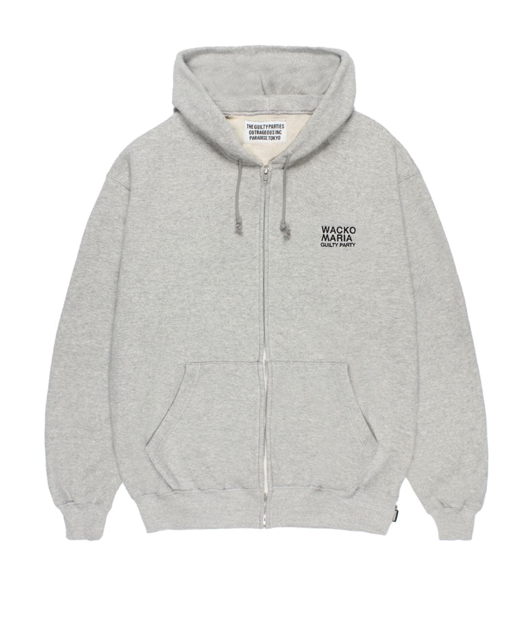 MIDDLE WEIGHT ZIP UP HOODED SWEAT SHIRT【GRAY】｜WACKO MARIA