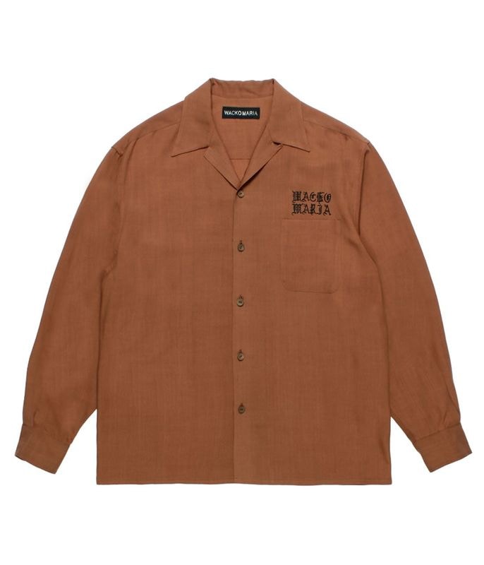50'S OPEN COLLAR SHIRT (TYPE-3)【BROWN】