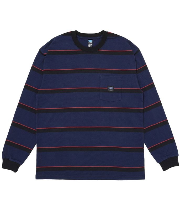 L/S AUTHENTIC BORDER TEE【NAVY】