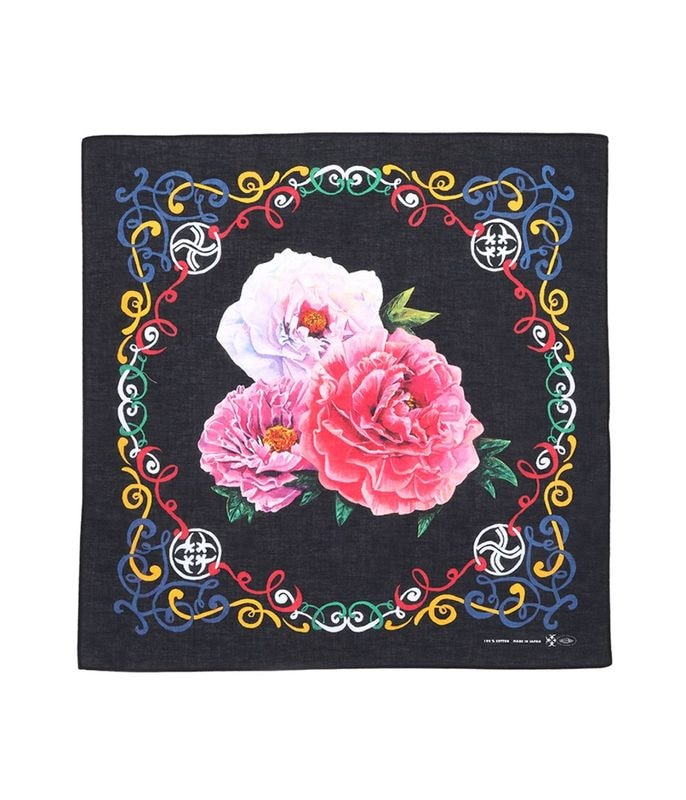 ×NISHIARAI DAISHI FLOWER BANDANA【BLACK】
