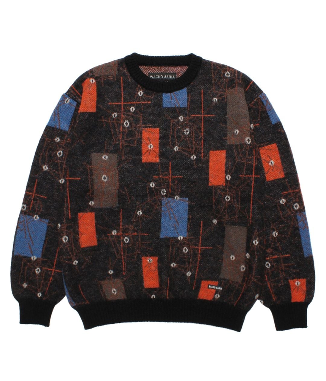 JACQUARD MOHAIR KNIT SWEATER (TYPE-1) (TYPE-1)【BLACK-BLUE】