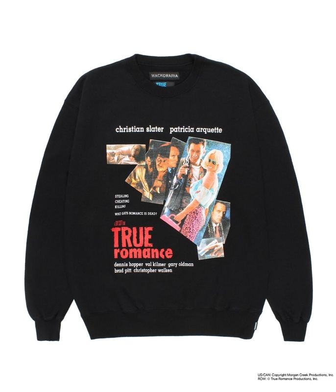 TRUE ROMANCE / WASHED HEAVY WEIGHT SWEAT SHIRT【BLACK】