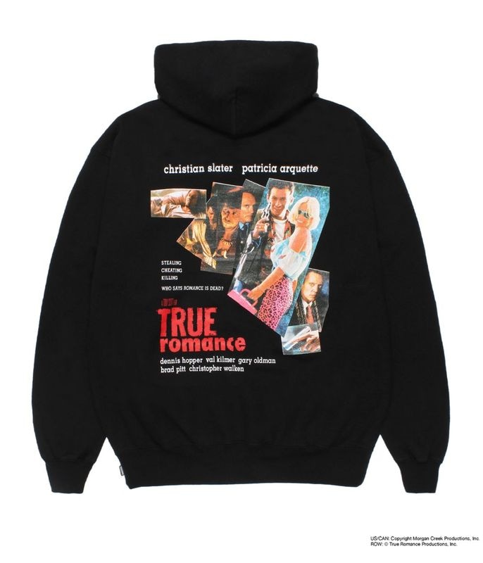 TRUE ROMANCE / WASHED HEAVY WEIGHT HOODED SWEAT SHIRT【BLACK】