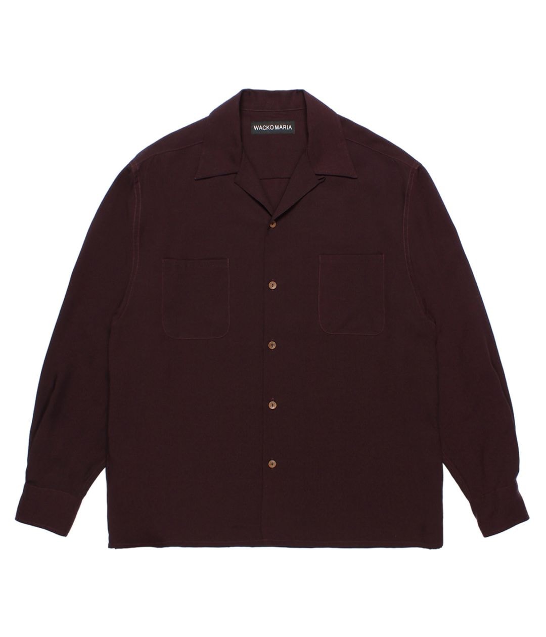 50'S OPEN COLLAR SHIRT (TYPE-1)【BURGUNDY】｜WACKO MARIA｜MELTING