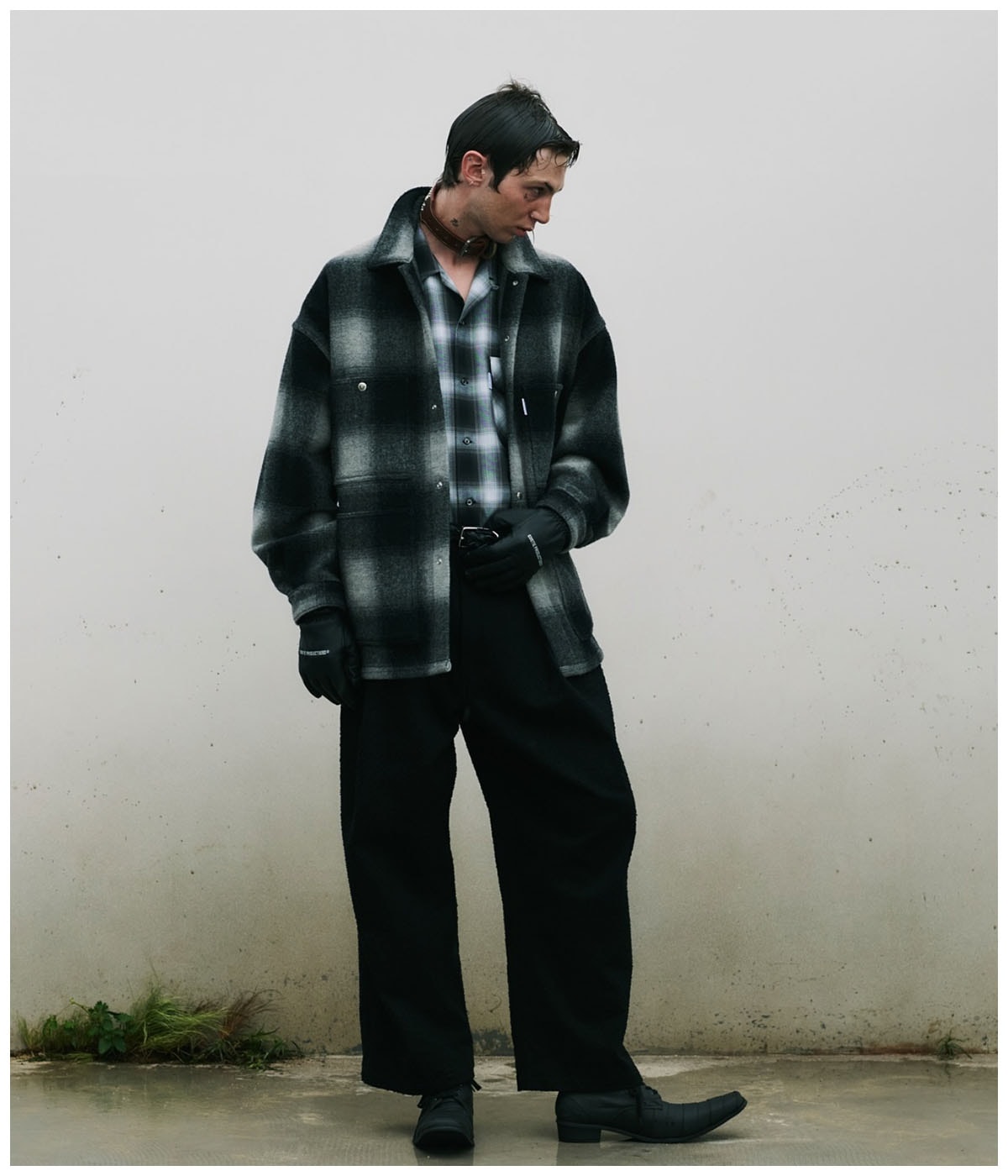 Ombre Check Wool Coverall【BLACK】｜COOTIE PRODUCTIONS®︎｜MELTING