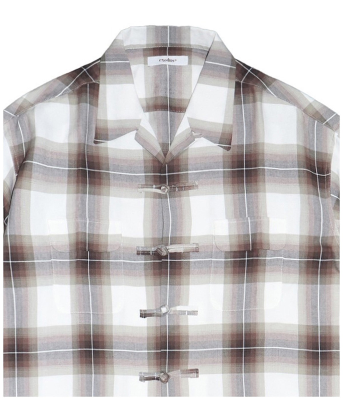 OMBRE CHECK ORIENTAL SHIRT【BROWN】