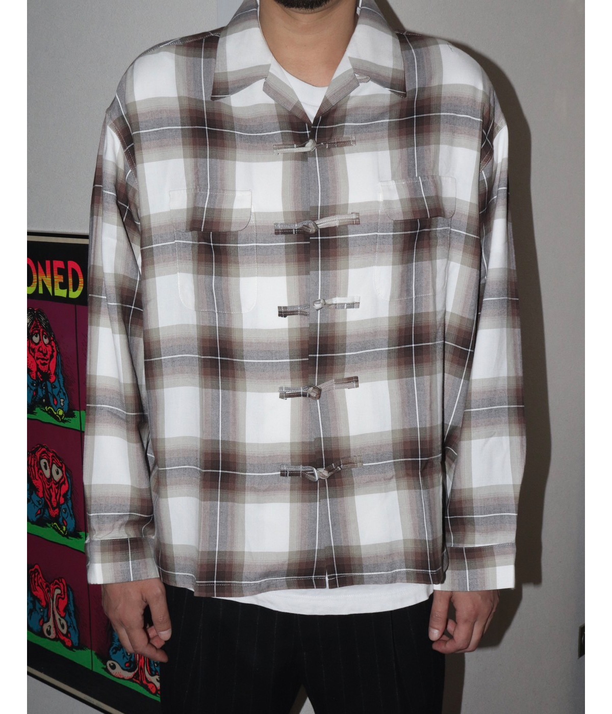 EXODUS RAYON OMBRE CHECK SHIRTS エクソダス exodus/エクソダス】RAYON OMBRE CHECK SHIRT - 「PLACE