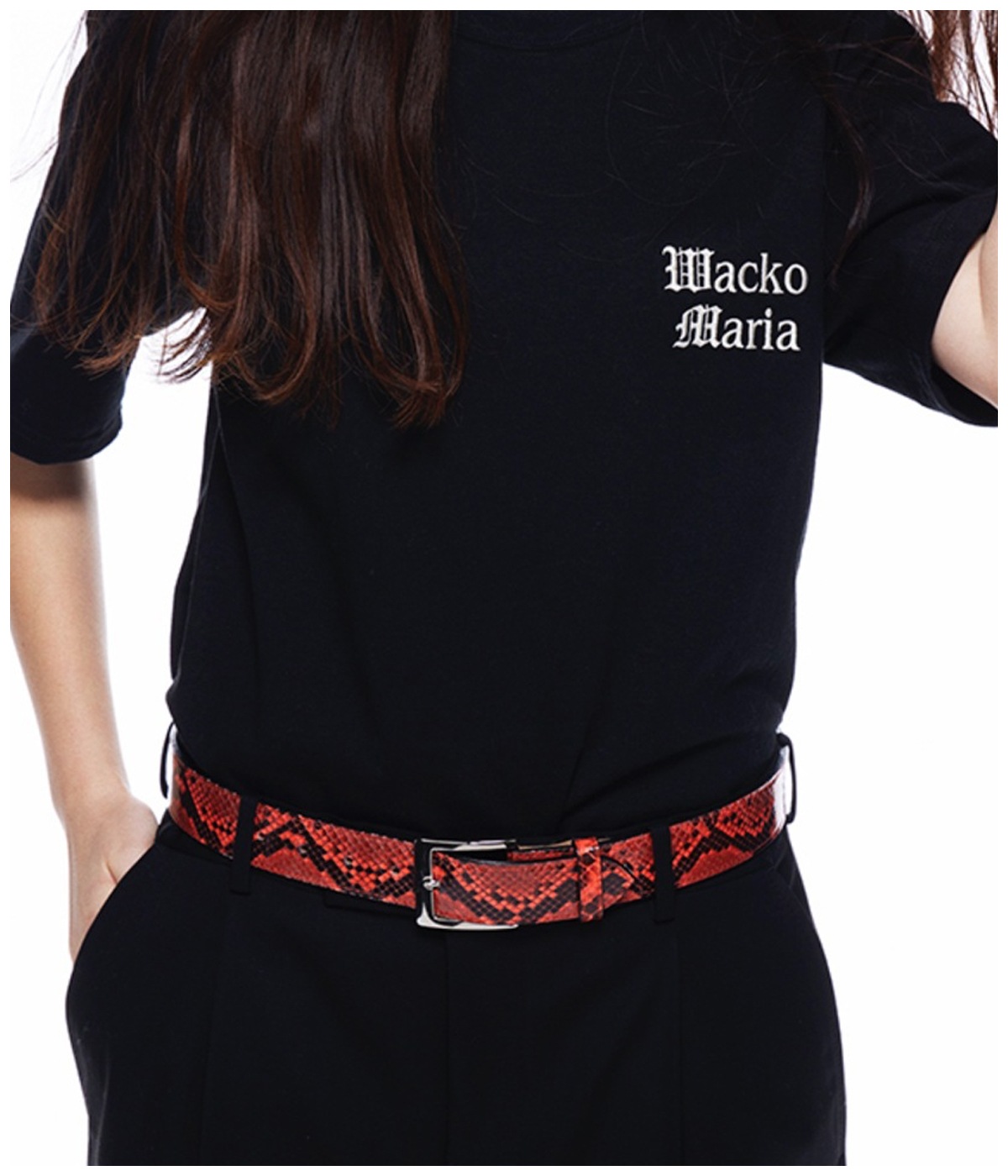 PYTHON LEATHER BELT【RED】｜WACKO MARIA｜MELTING POT（正規取扱店