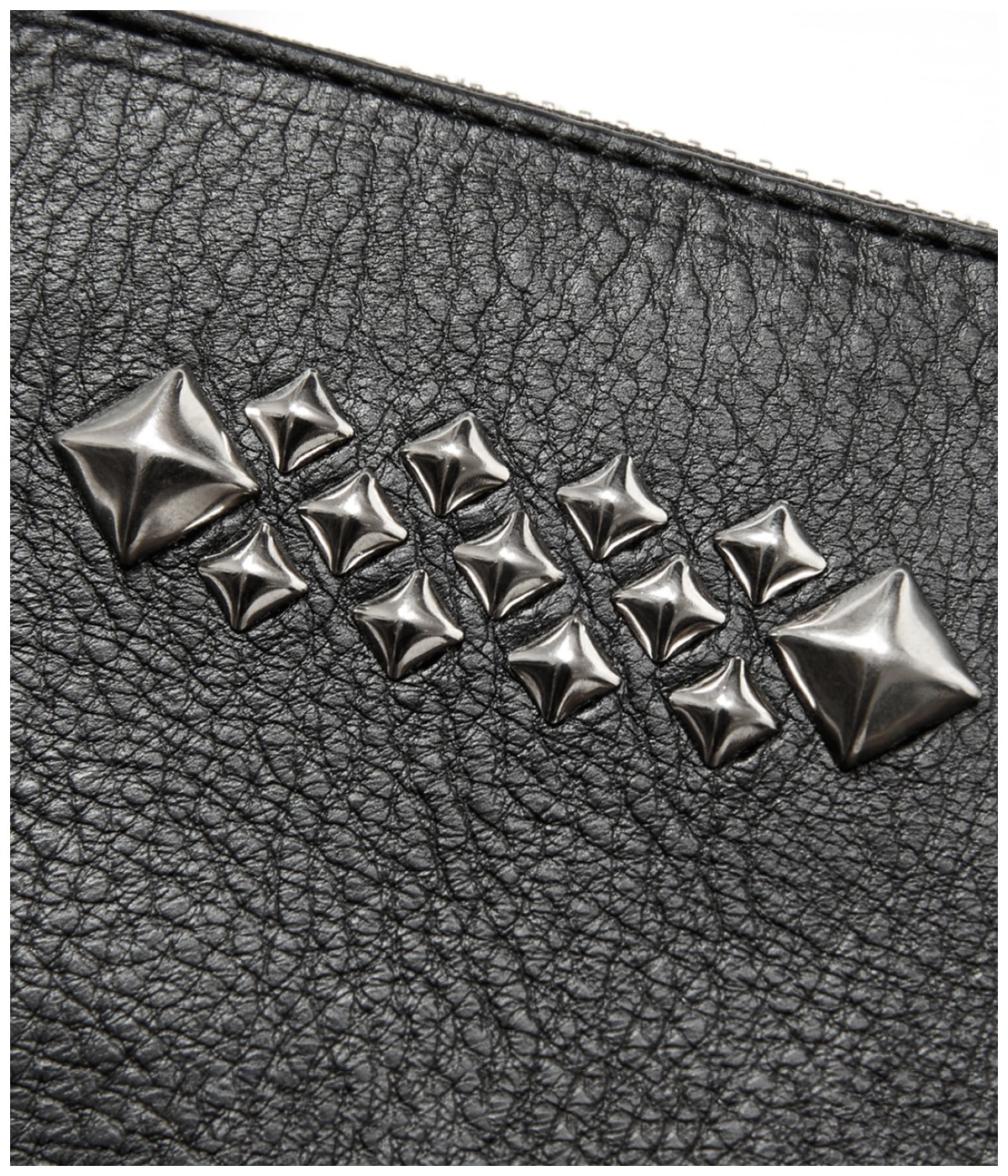 STUDS LEATHER ZIP MULTI WALLET【BLACK】｜CALEE｜MELTING POT（正規