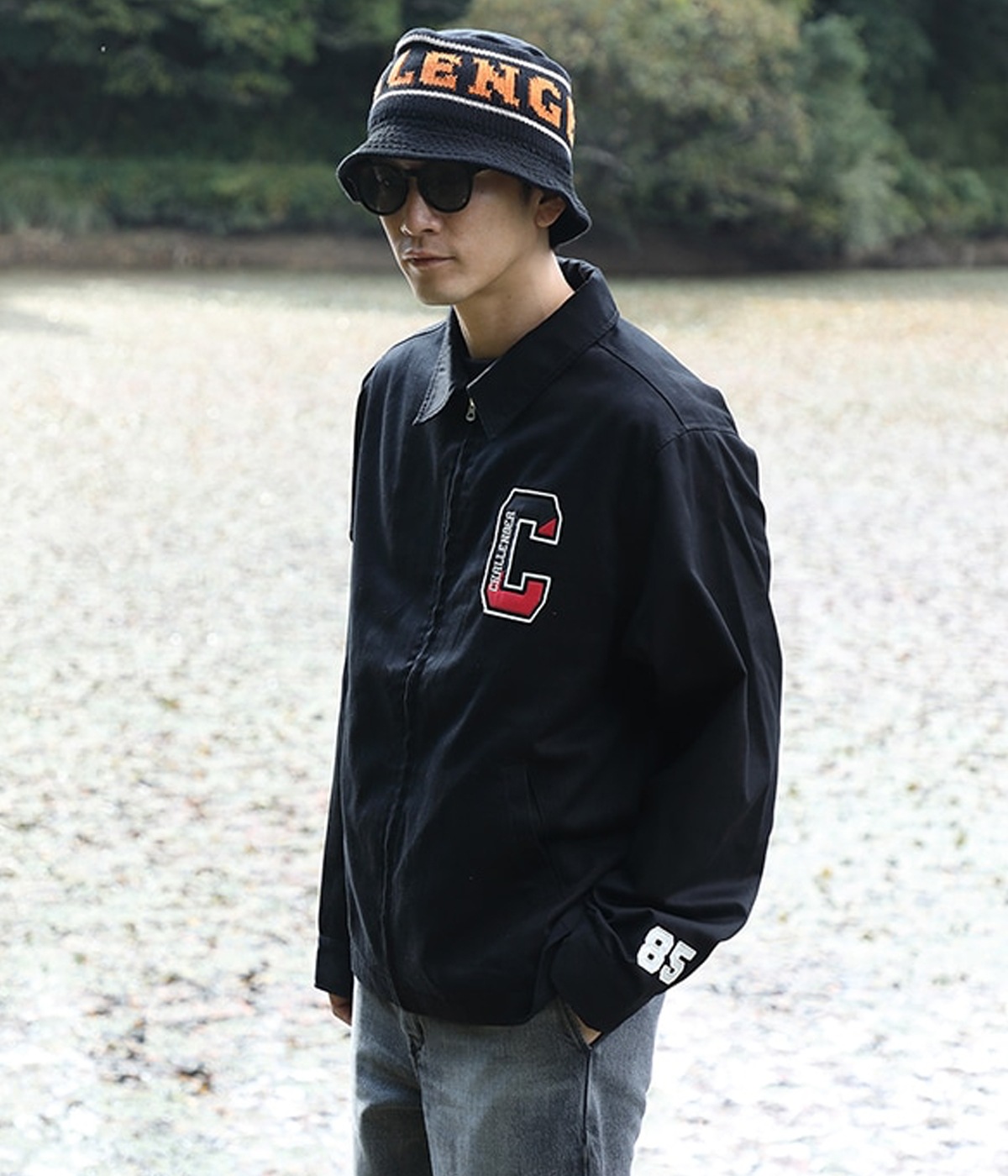 COLLEGE DRIZZLER JACKET【BLACK】｜CHALLENGER｜MELTING POT（正規