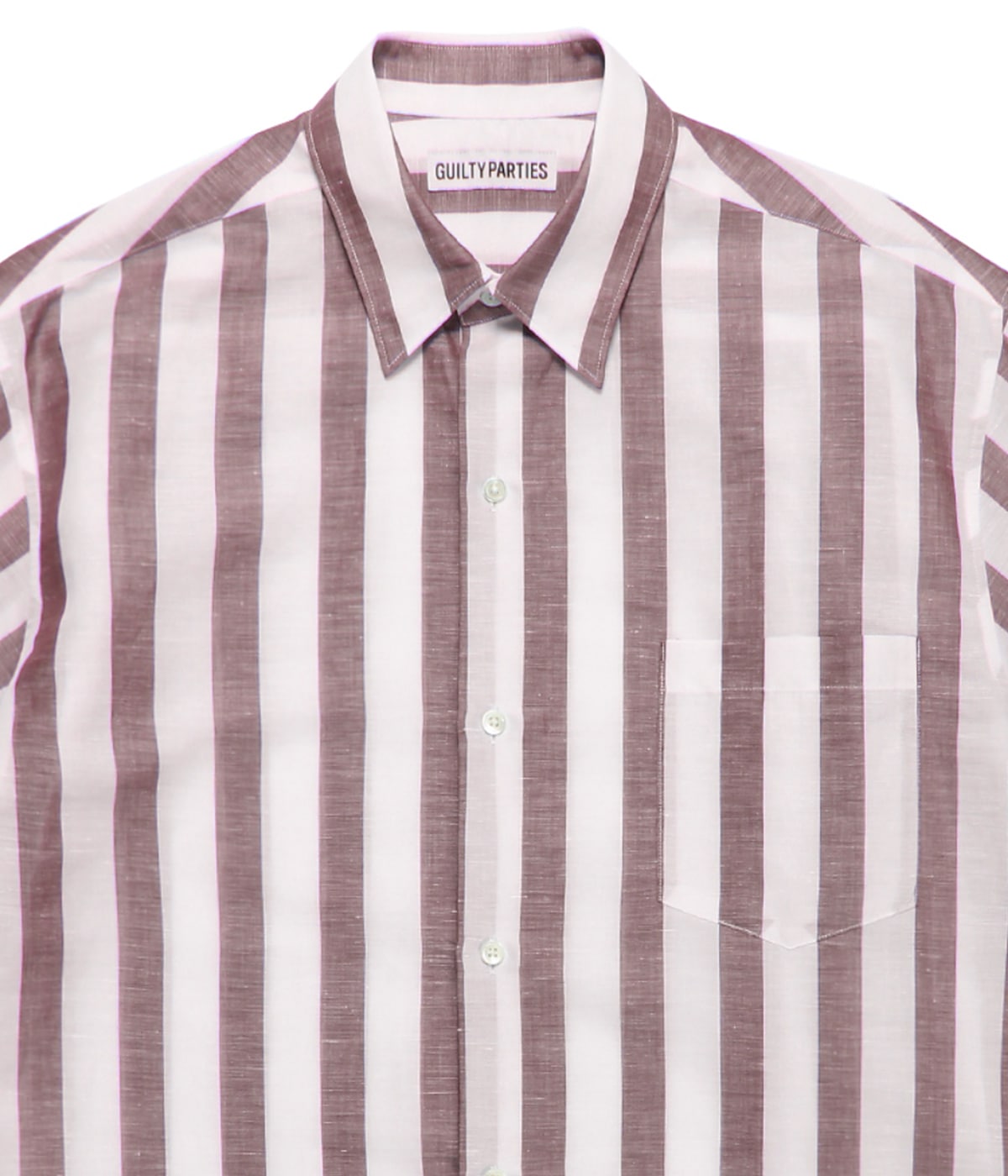 WACKO MARIA ワコマリア SOKTAS STRIPED シャツ SOKTAS / STRIPED REGULAR COLLAR SHIRT S/S (TYPE-1)【BROWN