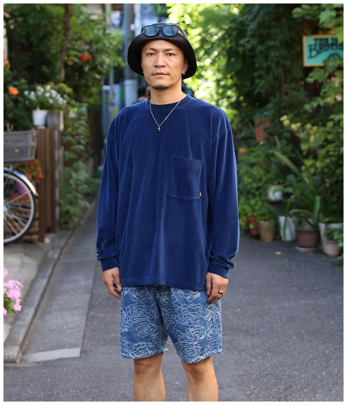 VELOUR DROP SHOULDER L/S CS【BLUE】｜CALEE｜MELTING POT（正規取扱 