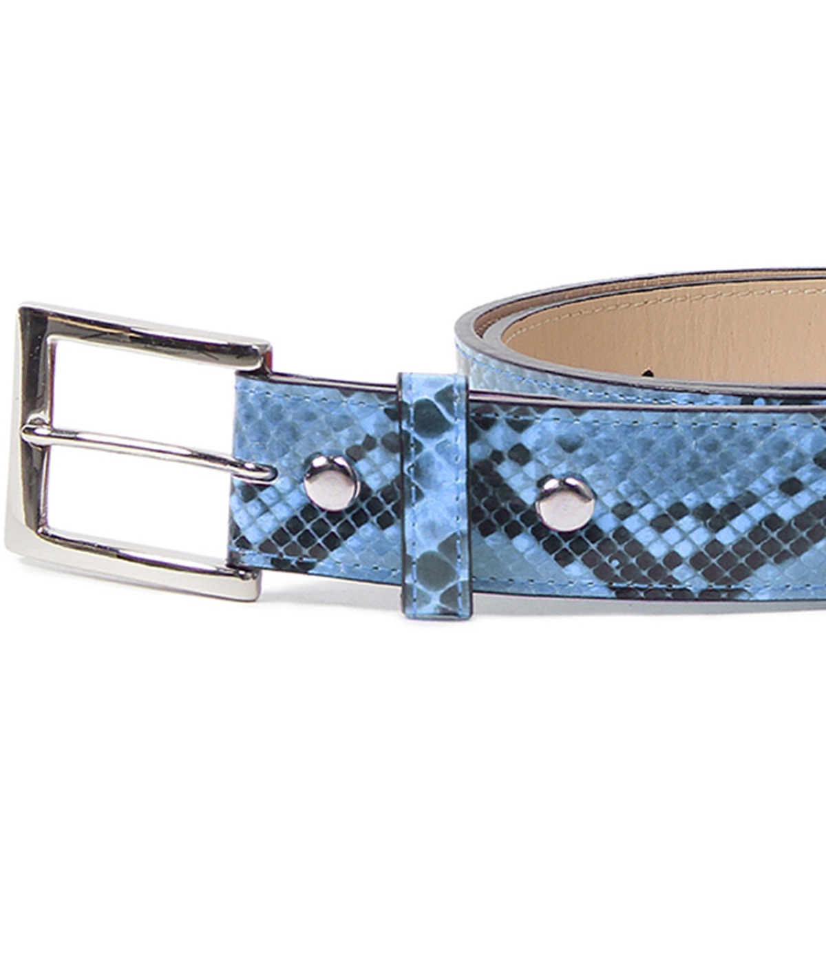 PYTHON LEATHER BELT【BLUE】｜WACKO MARIA｜MELTING POT（正規取扱店