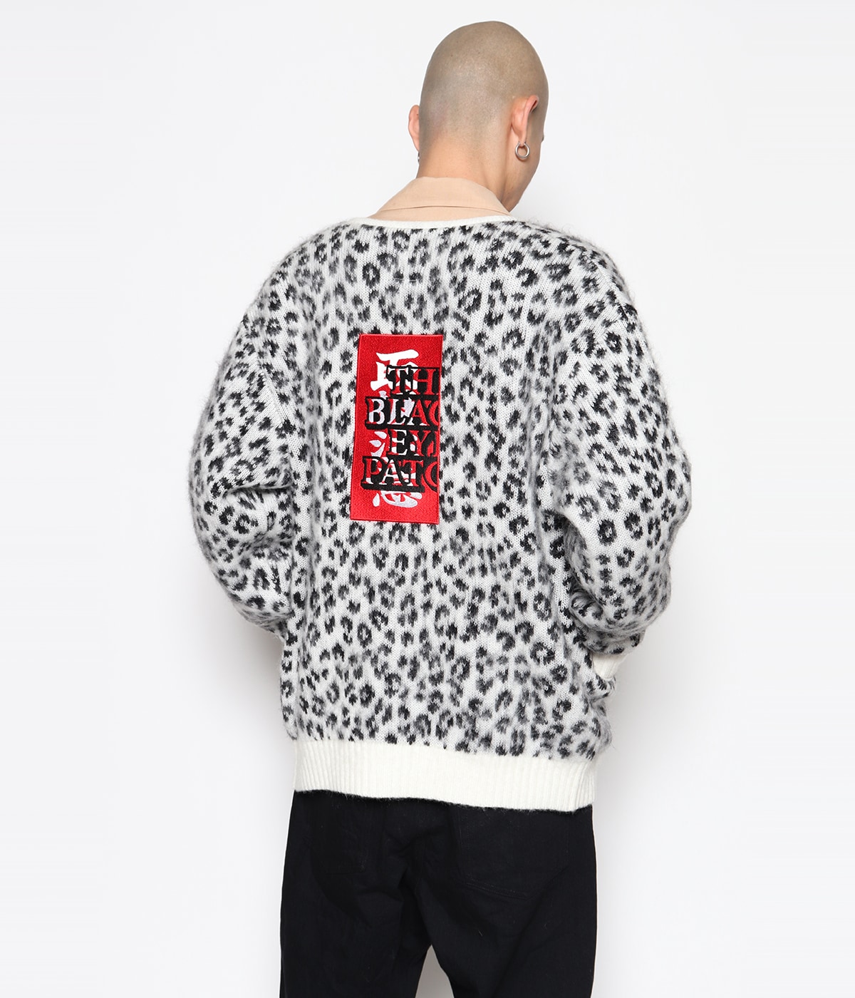 BlackEyePatch / LEOPARD HEAVY MOHAIR CARDIGAN【WHITE】｜WACKO