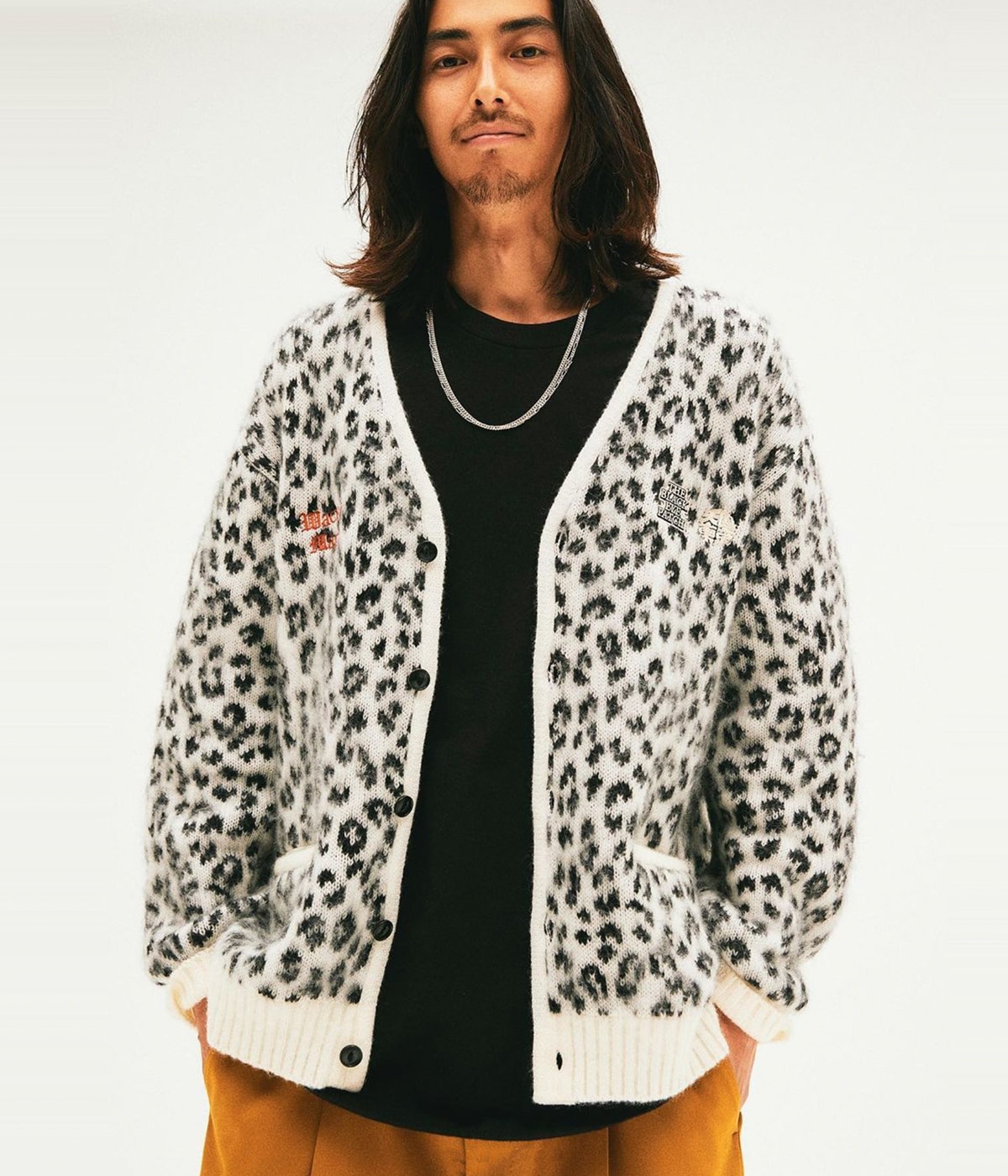 BlackEyePatch / LEOPARD HEAVY MOHAIR CARDIGAN【WHITE】｜WACKO ...