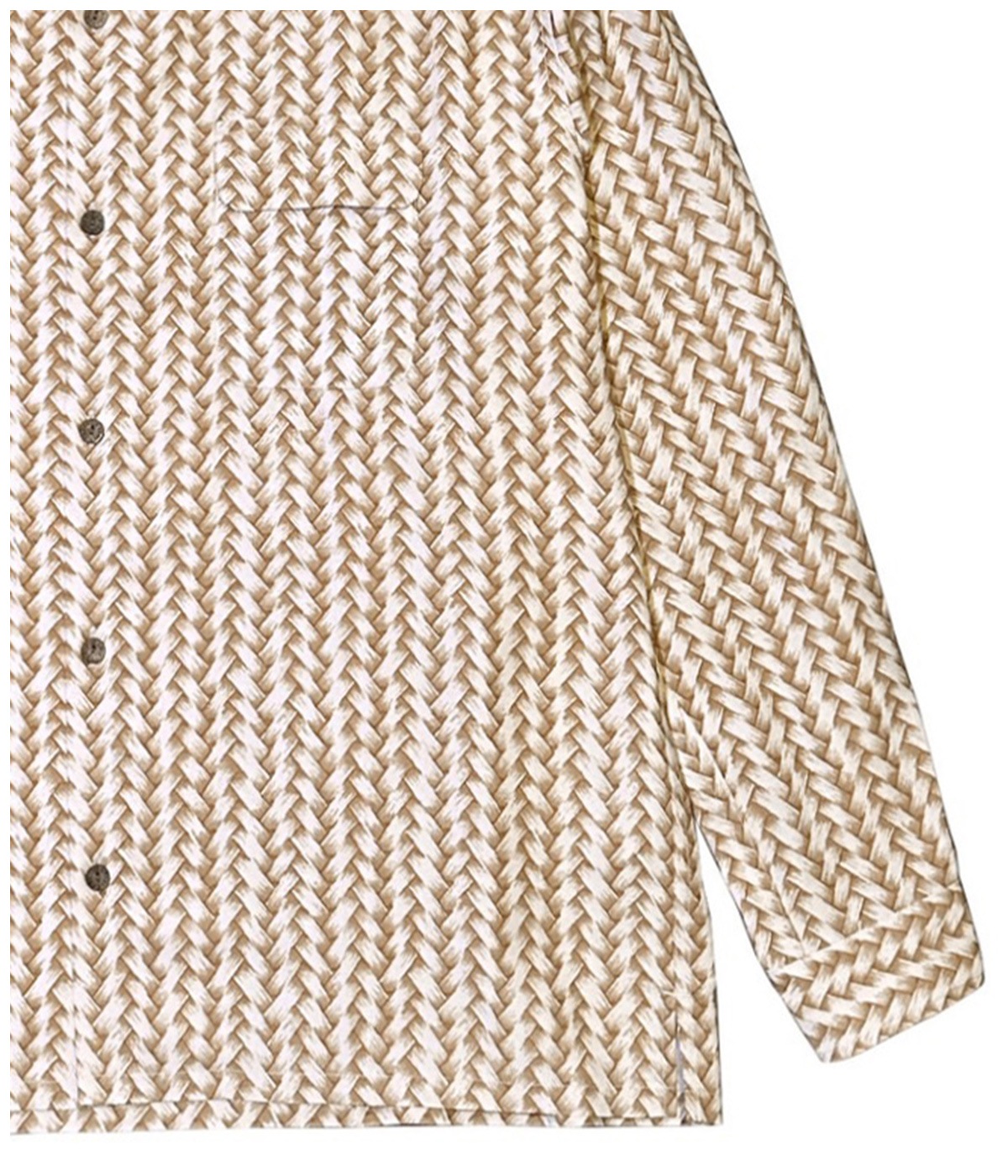 AJIRO BAMBOO L/S HAWAIIAN SHIRT【BEIGE】