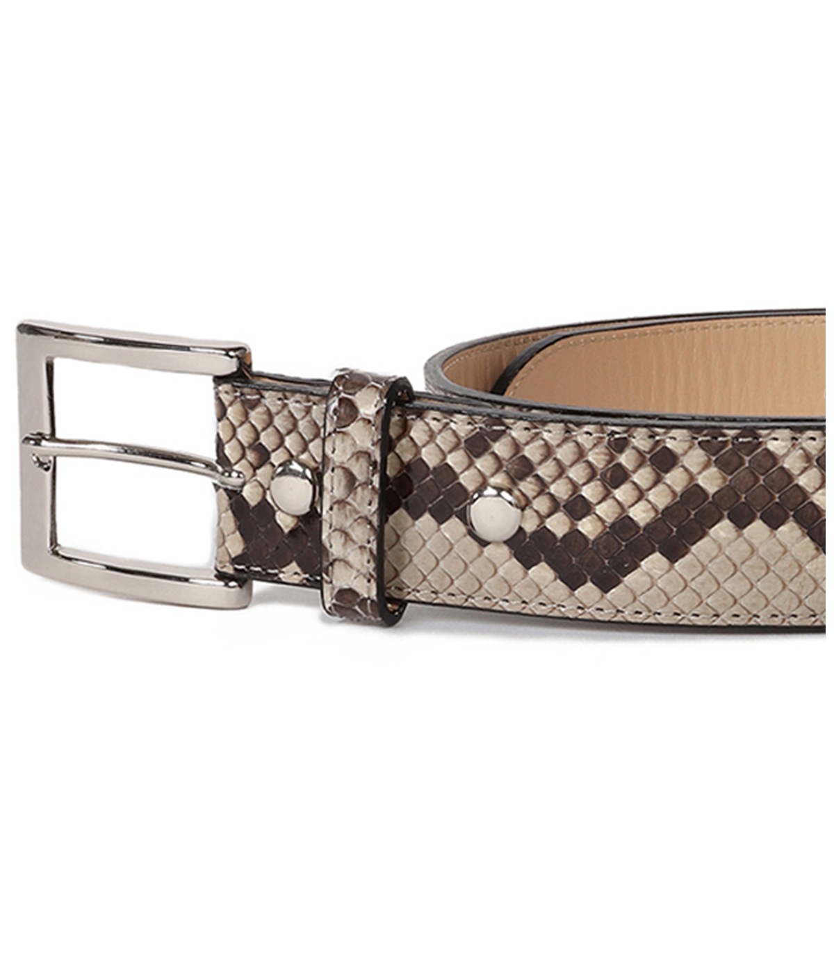 PYTHON LEATHER BELT【WHITE】