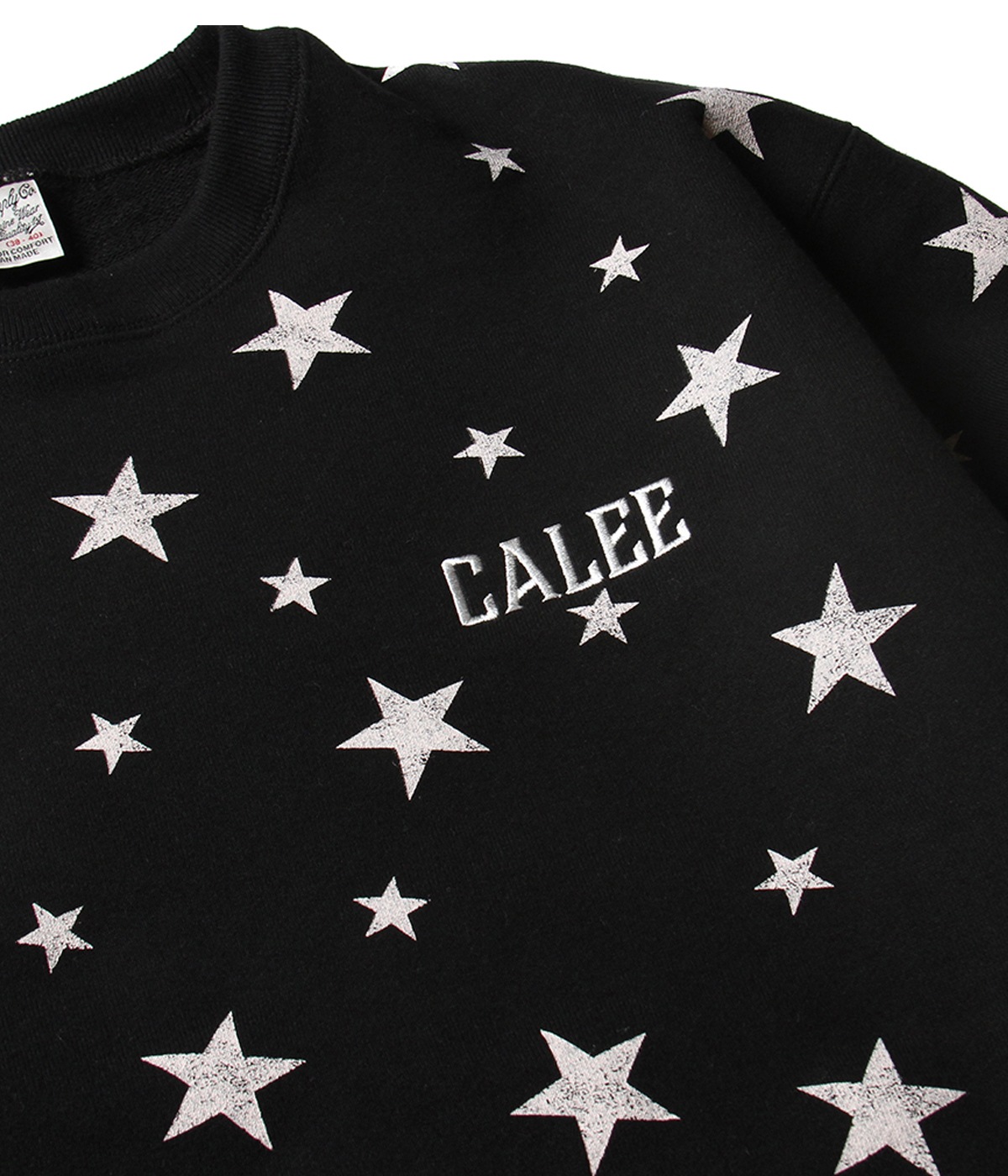 ALLOVER STAR PATTERN L/S SWEAT【BLACK/PINK】｜CALEE｜MELTING POT