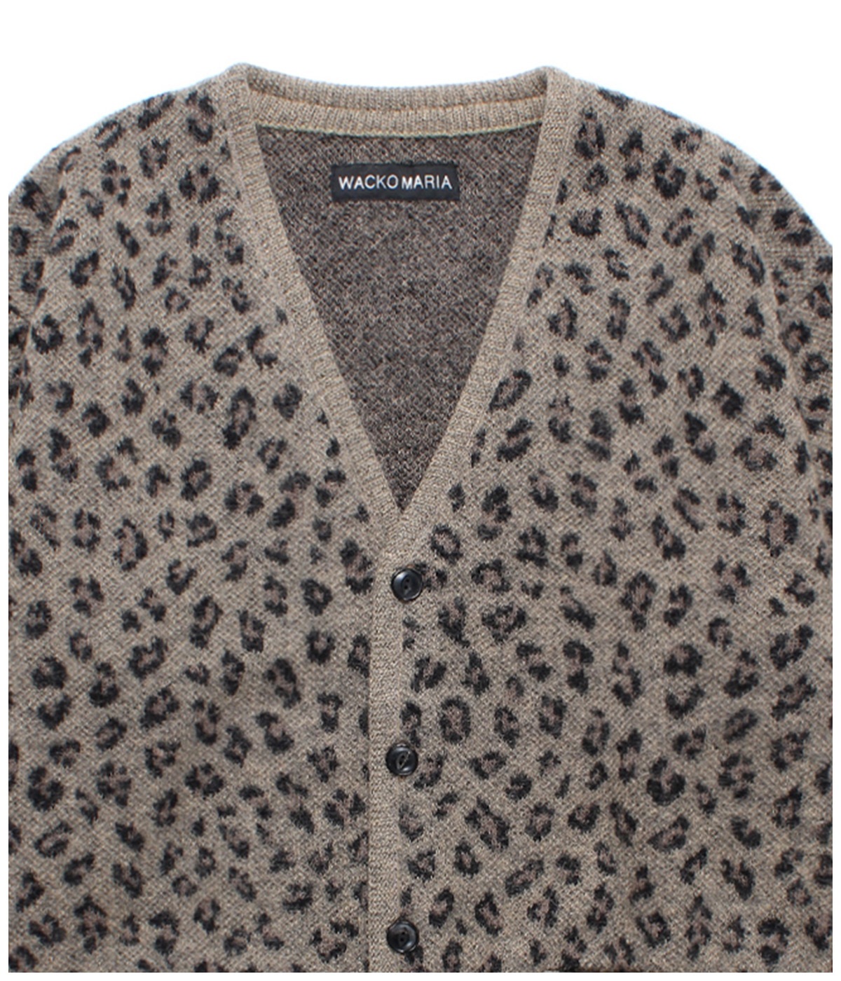 LEOPARD JACQUARD MOHAIR KNIT CARDIGAN【BEIGE】｜WACKO MARIA
