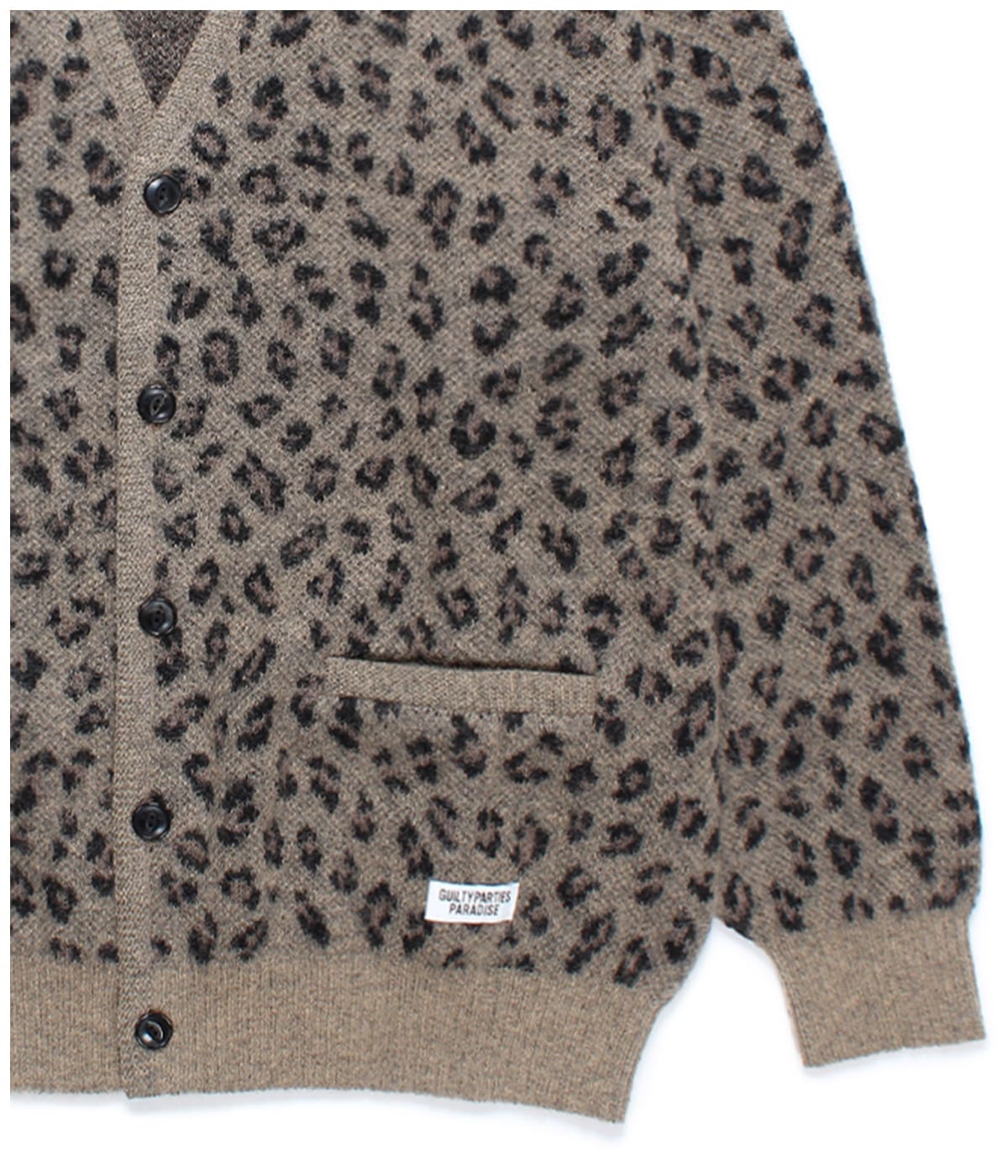 LEOPARD JACQUARD MOHAIR KNIT CARDIGAN【BEIGE】｜WACKO MARIA