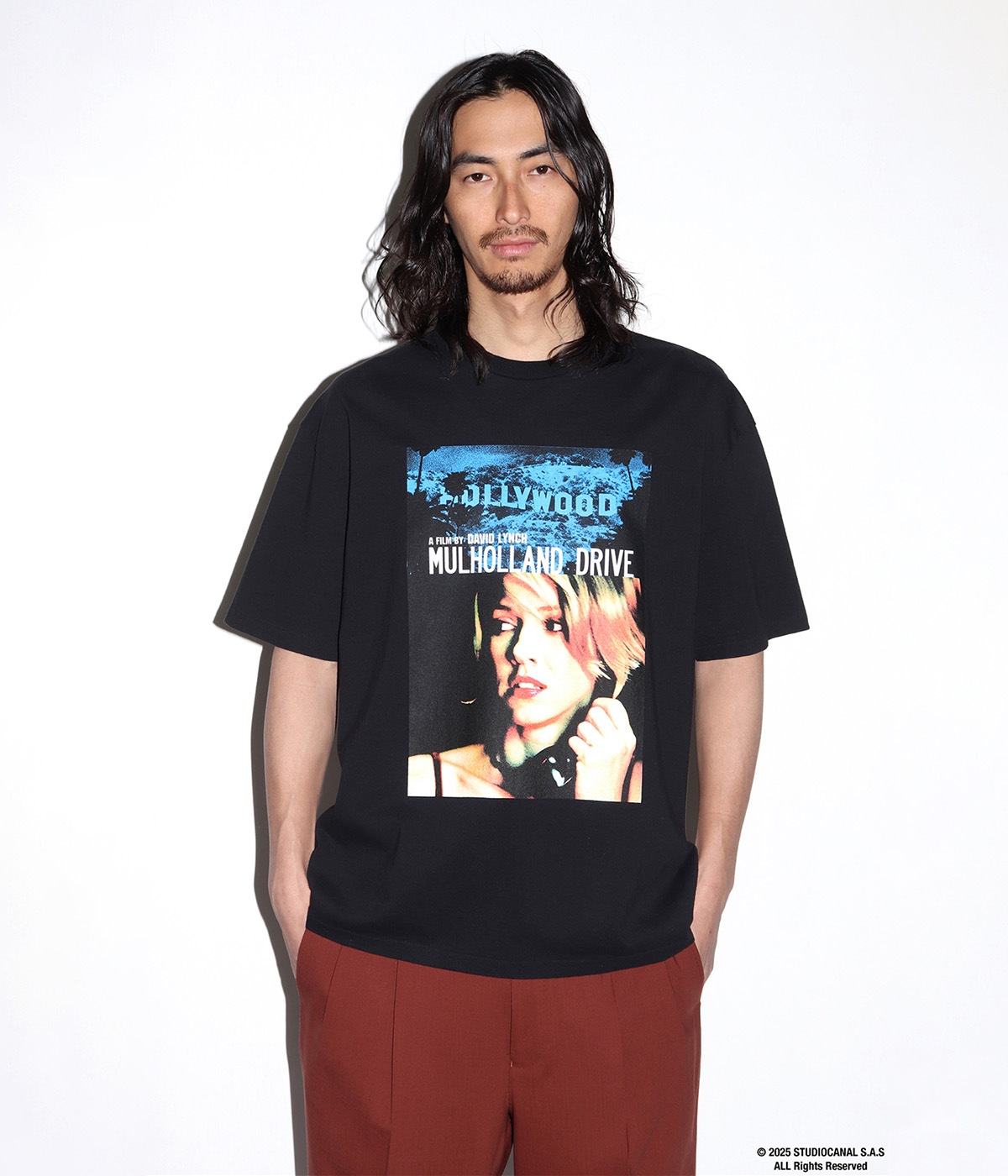 MULHOLLAND DRIVE / WASHED HEAVY WEIGHT T-SHIRT (TYPE-2)【BLACK