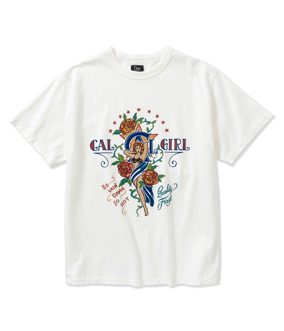 BINDER NECK SYNDICATE RETRO GIRL VINTAGE T-SHIRT -NATURALLY PAINT DESIGN-【2 Colors Available】