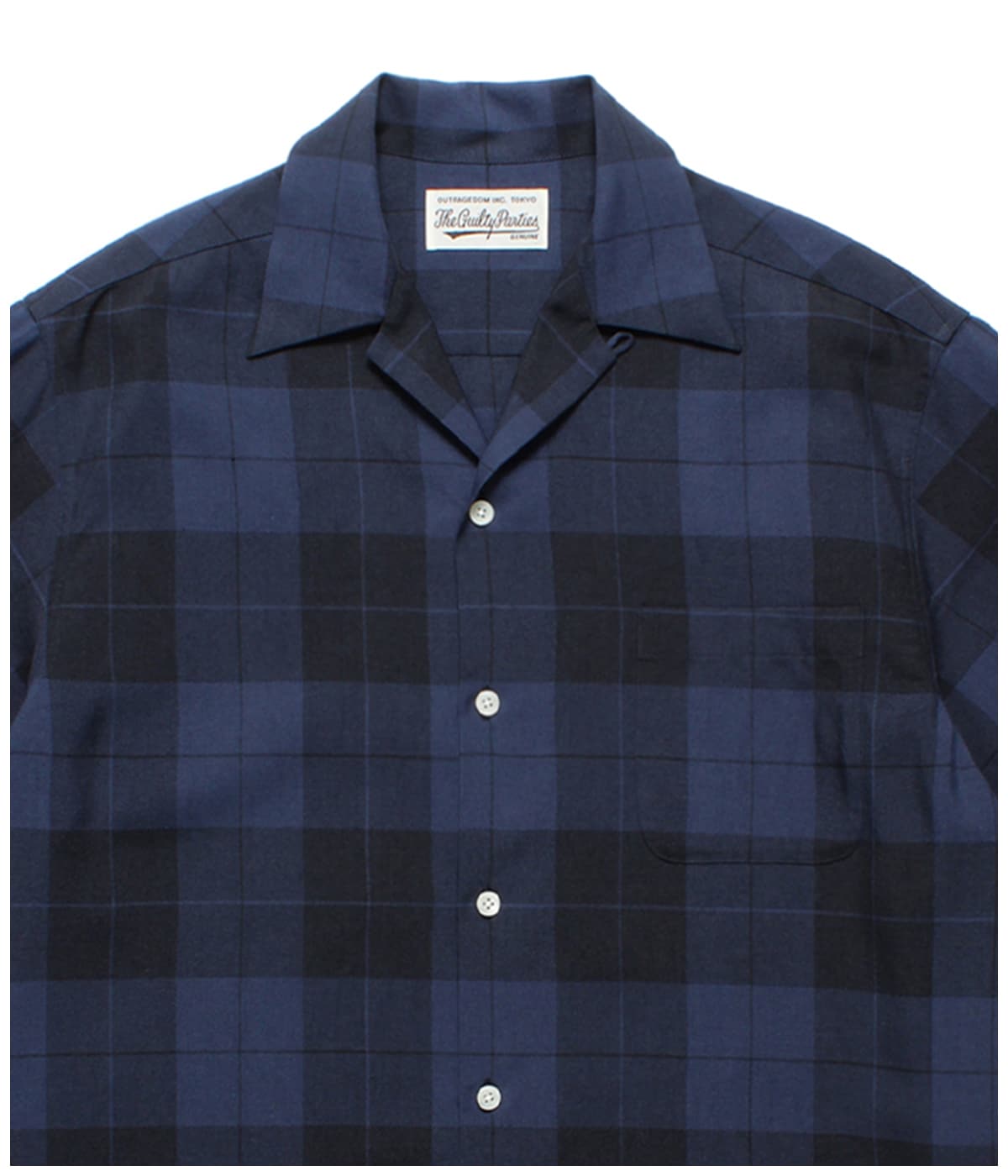 トップス OMBRE CHECK OPEN COLLAR SHIRT (TYPE-3) OMBRE CHECK OPEN COLLAR SHIRT (TYPE-3)【NAVY】｜WACKO MARIA